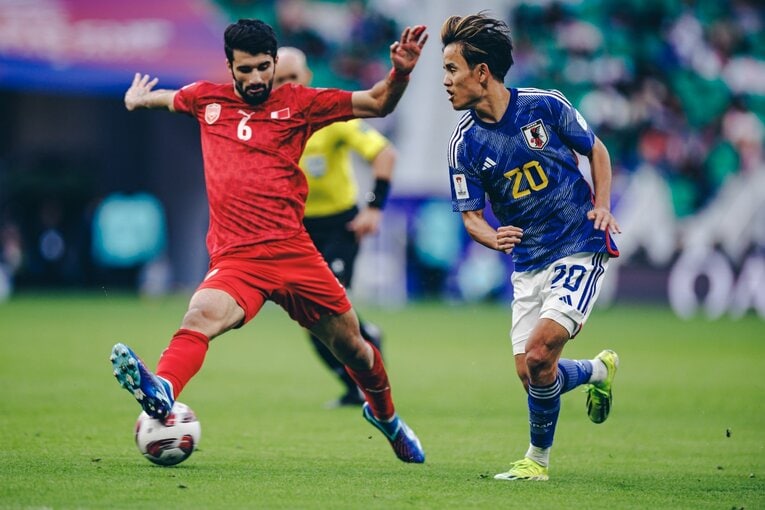 アジア杯バーレーン戦「久保の幻惑パス＋ノールックシュートでゴール」写真セレクション（全12枚中の5枚目）　©Kiichi Matsumoto　