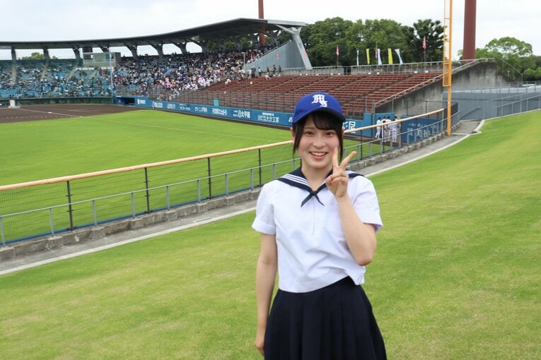 【ルポ写真】ダンス部から転部し野球部を支えた水戸三の田口マネ　©Yuki Kashimoto