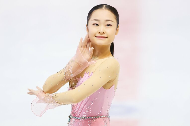 フィギュアスケート全日本ジュニア選手権で史上初の4連覇を果たした島田麻央（16歳） ／ photograph by AFLO