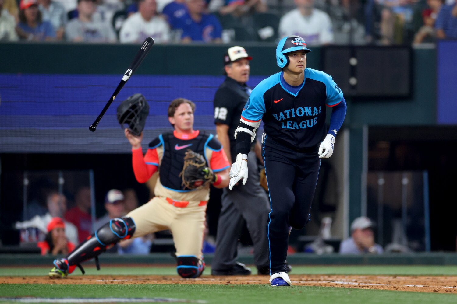 7月16日のMLBオールスター。スリーランホームランを放った大谷翔平　©Getty Images