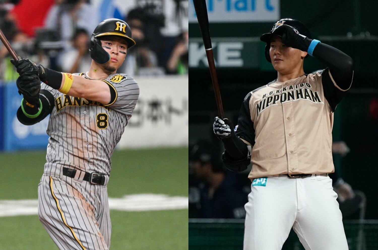 昨オフにシアトルのドライブラインを訪れたという阪神の佐藤輝明と日ハムの清宮幸太郎　©Nanae Suzuki / Hideki Sugiyama