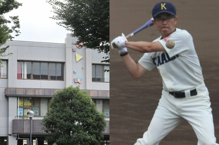 日本一の東大進学率を誇る超進学校の筑波大附属駒場高校（左）。東大野球部OBの朝木秀樹氏は昨夏まで野球部の監督を務めた ／ photograph by (L)JIJI PRESS、(R)本人提供