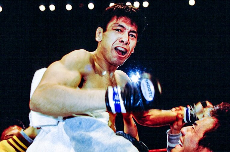 2001年11月、修斗フェザー級（現バンタム級）王者に輝いた大石真丈。当時まだ生まれていなかった選手とも練習で拳を交えているという ／ photograph by Susumu Nagao