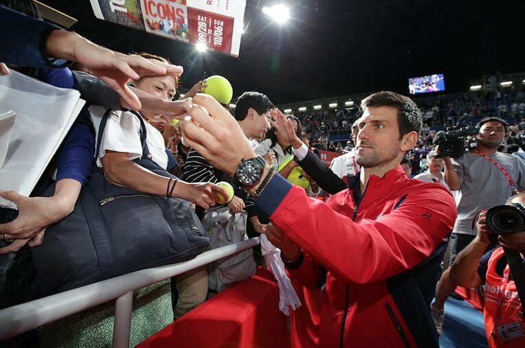 貫禄の優勝を飾ったジョコビッチ。しかし今大会は強さ以上に彼の柔和な表情が目立った。 ／ photograph by Hiromasa Mano