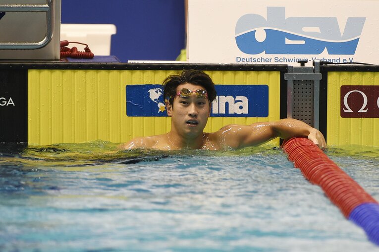 2014年の日本選手権200m平泳ぎの2位、パンパシの日本代表などの実績を残した押切　©AFLO