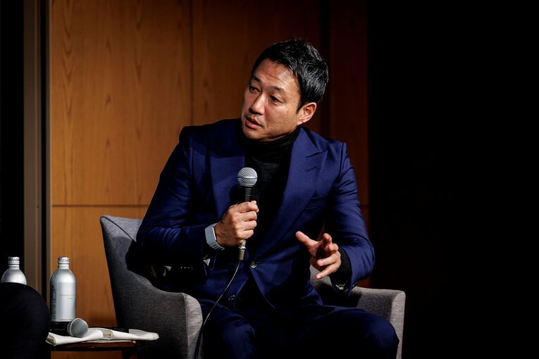 アスリートの力の素晴らしさを力説する日本財団理事長の笹川順平氏