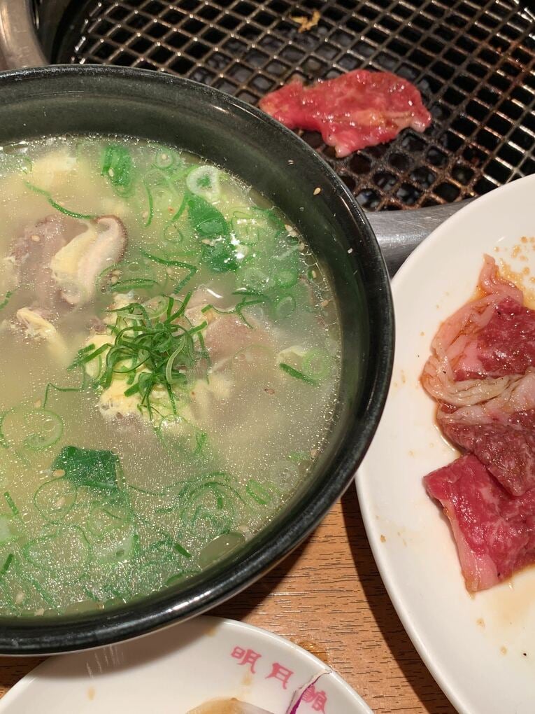 名月館のランチセットについてくるカルビスープも美味