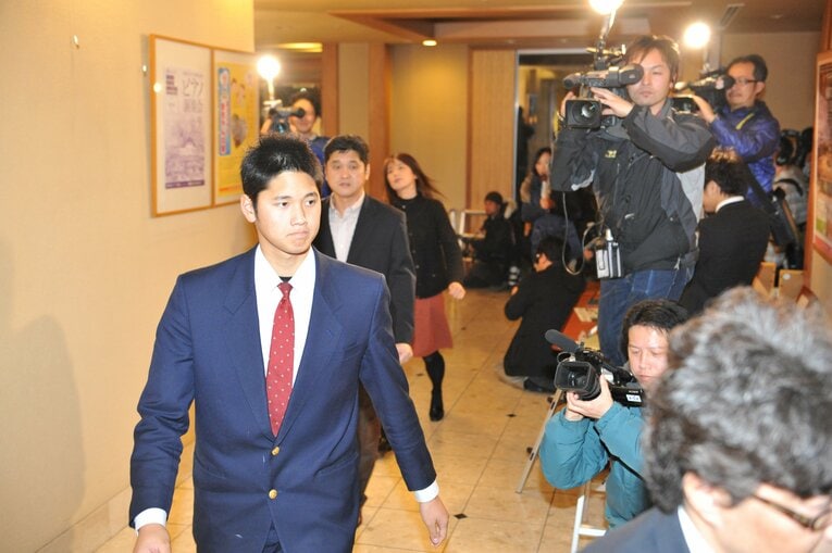 2012年、大谷翔平のプロ入団交渉時　©Takashi Shimizu