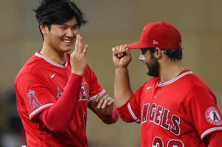 メジャー1年目からエンゼルスの同僚として過ごした大谷とフレッチャー。大谷はドジャースへ移籍し、フレッチャーは今ブレーブス傘下に所属している ／ photograph by Getty Images