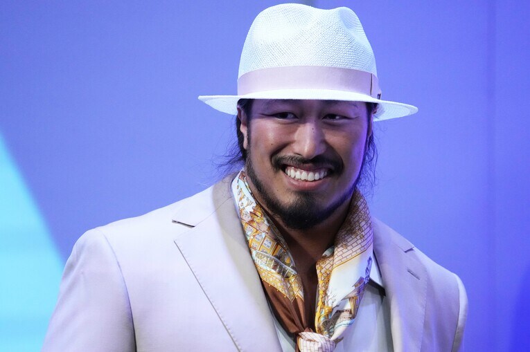 記者会見での辻陽太　©Essei Hara