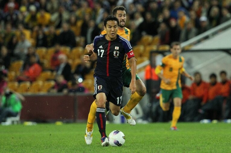 2012年6月、敵地ブリスベンで行われたアジア最終予選のオーストラリア戦。数的優位を得ながらも勝ち切れず、キャプテンの長谷部誠は試合後に「教訓」ともいえる言葉を残した ／ photograph by Shigeki Yamamoto