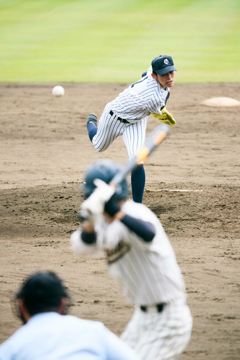 高校時代の佐々木朗希の投球フォーム　©Asami Enomoto
