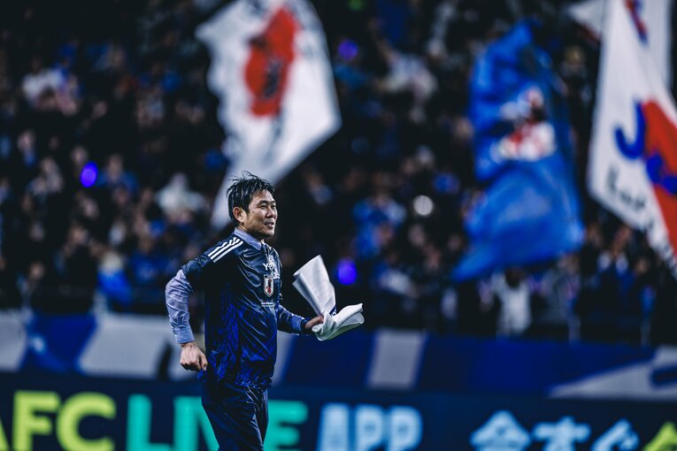 森保監督、選手に水をぶっかけられて思わず…（全6枚中の6枚目）　©Kiichi Matsumoto