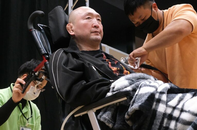 1年1カ月ぶりにプロレス会場に姿を現した大谷晋二郎。 ／ photograph by Norihiro Hashimoto