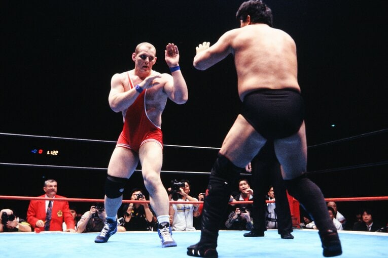 前田の引退試合として行われた、前田日明vsアレキサンダー・カレリン　©AFLO