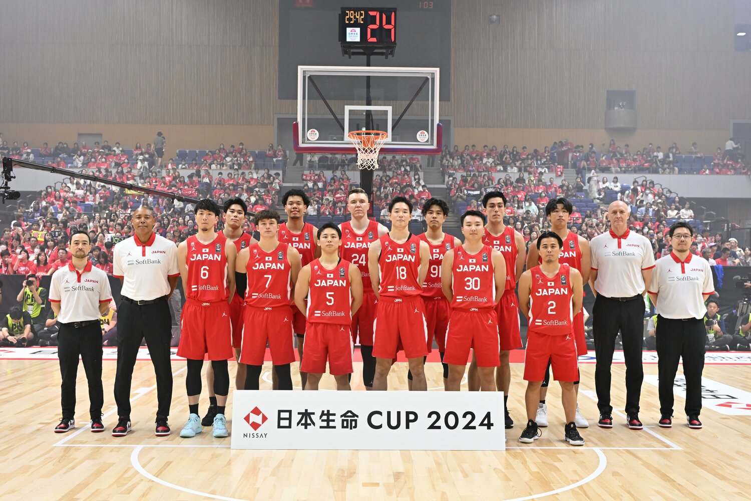 北海道でオーストラリアとの強化試合に臨んだバスケ日本代表　©日本バスケットボール協会