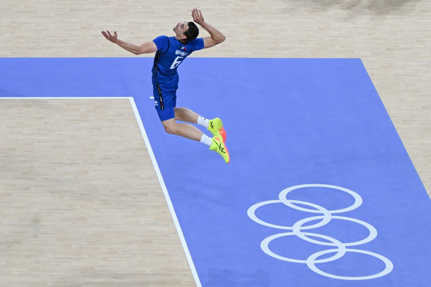 強烈なジャンプサーブで流れを引き寄せたジャンネッリ　©︎PA Images/AFLO