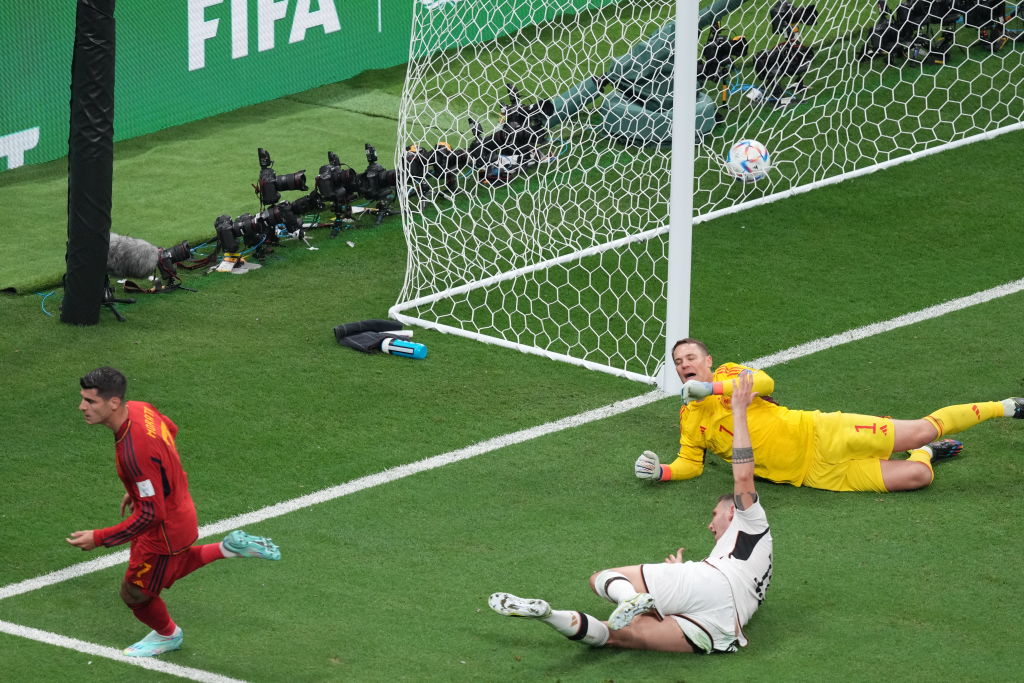 スペインvsドイツでのモラタのゴール　©Getty Images