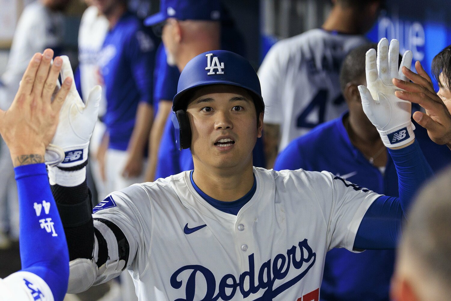 現地8月5日、フィリーズ戦で34号ホームラン。本塁打ランキング2位オズナに1本差をつけている（8日現在）　©AFLO