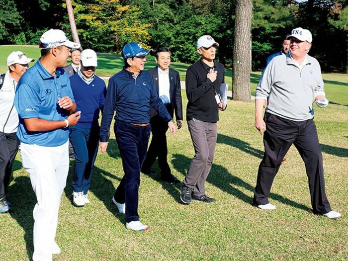 “ゴルフ外交”が成り立つ理由。~丸山茂樹「人と人が一緒に6時間過ごすスポーツ」~<Number Web> photograph by KYODO