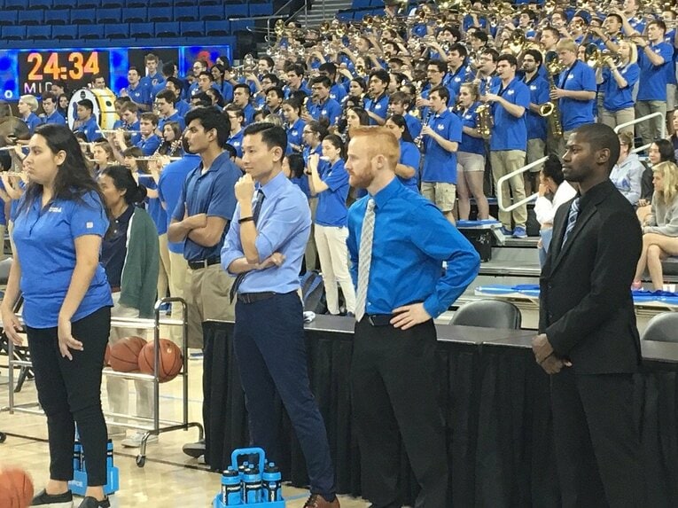 UCLA時代は女子バスケや男子バレーを担当した（写真=本人提供）