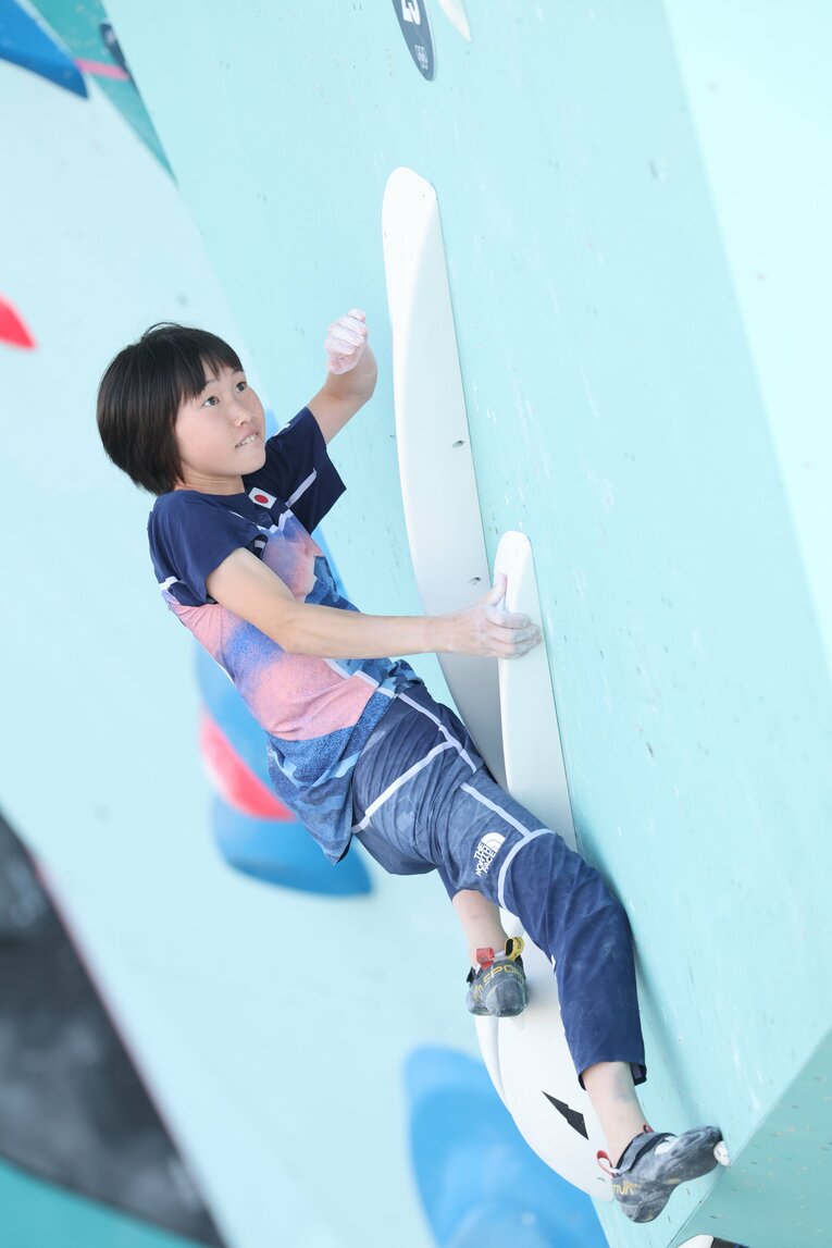 スポーツクライミング女子複合決勝の森秋彩　©Tetsuya Higashikawa/JMPA