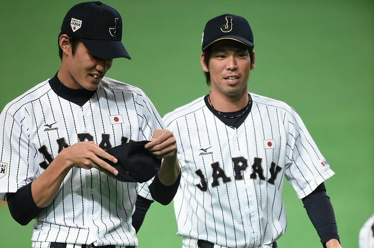 2014年日米野球で前田健太と©Naoya Sanuki