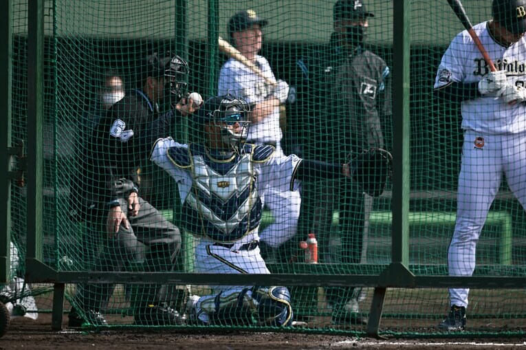 オリックスの春季キャンプでの森友哉　©Hideki Sugiyama