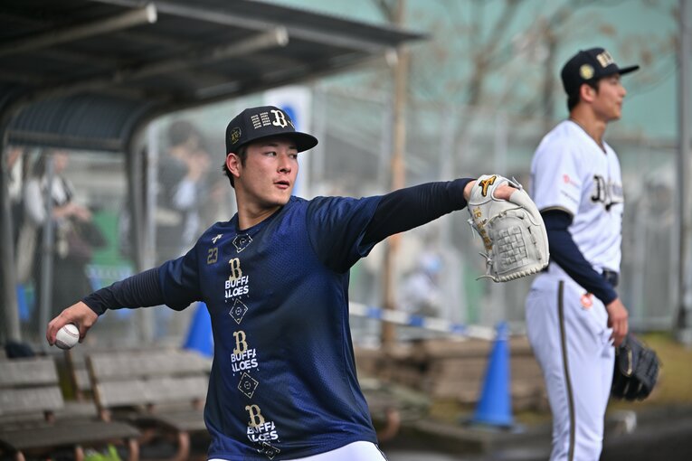 オリックスキャンプで奮闘する吉田輝星　©Hideki Sugiyama