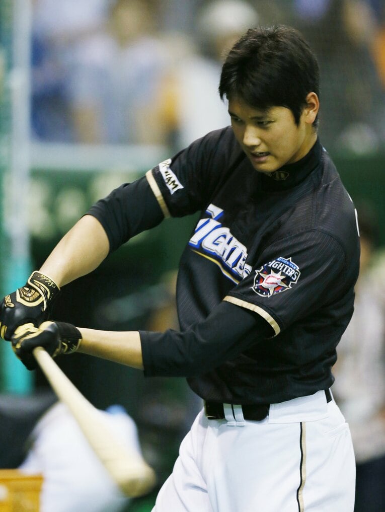 田村も釘付けになった大谷のバッティング練習　©︎JIJI PRESS
