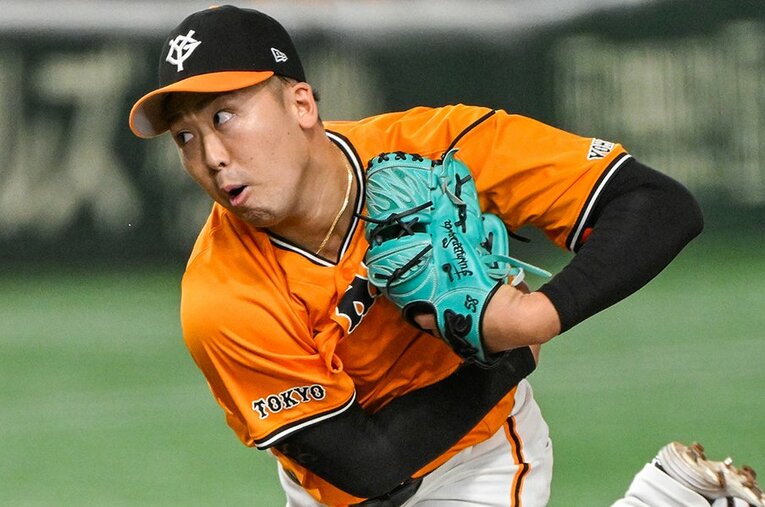 巨人の安定したリリーフ陣の一角を担う船迫大雅。セ新人王争い有力候補となっている ／ photograph by Nanae Suzuki