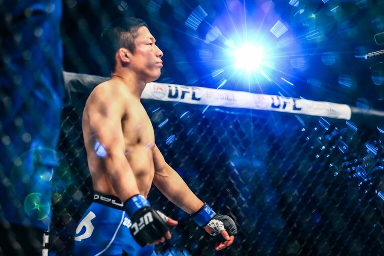 2015年4月、『UFC 186』。試合直前の堀口恭司　©Susumu Nagao