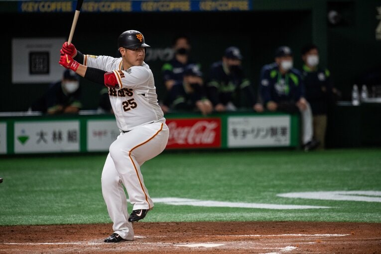 今季、39本のホームランを放った岡本　©Nanae Suzuki