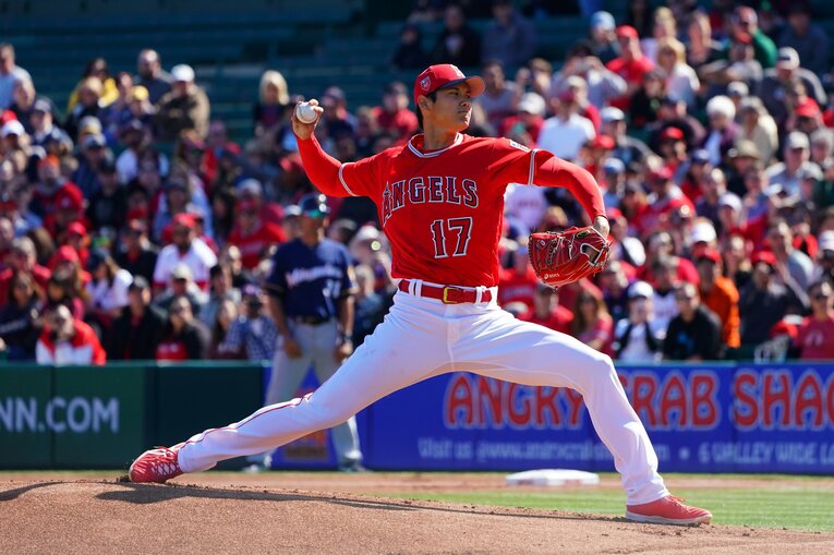 2018年2月、エンゼルスに移籍したばかりの大谷（当時23歳）　©Getty Images