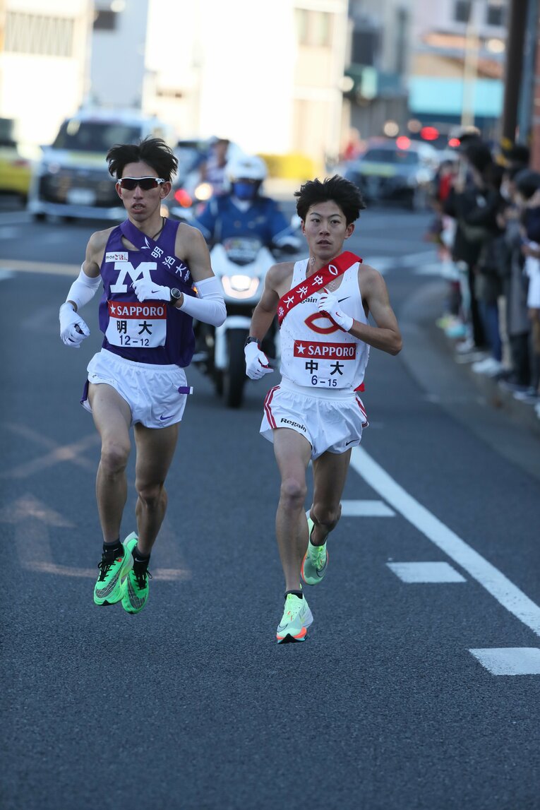 「史上最高の2区」を制した吉居大和（当時・中央大3年生）。2023年箱根駅伝2区 ©JMPA