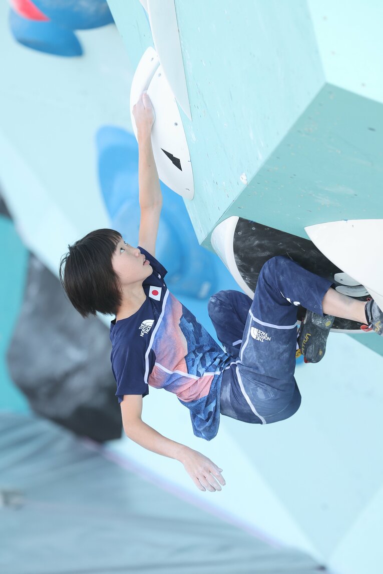 スポーツクライミング女子複合決勝の森秋彩　©Tetsuya Higashikawa/JMPA
