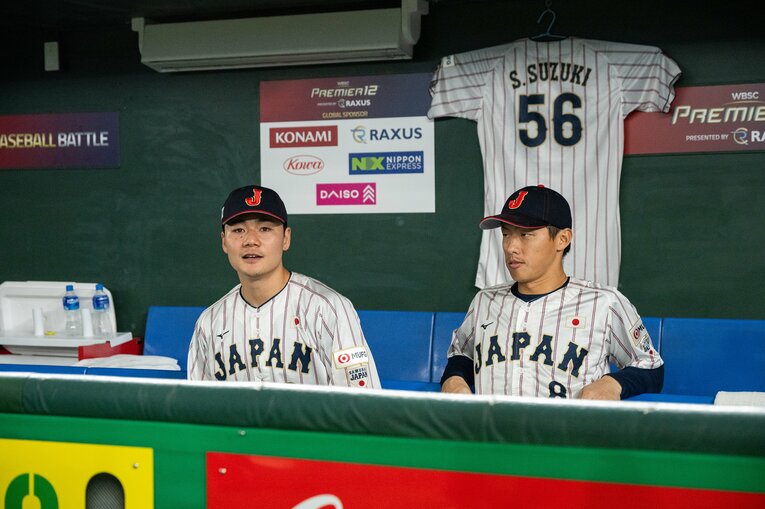 侍ジャパンに追加招集された清宮幸太郎（左）と初選出の辰己涼介　©︎Nanae Suzuki
