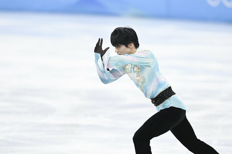 北京五輪フリーの羽生結弦の演技　©Asami Enomoto／JMPA