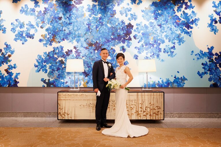 2022年1月、早川史哉＆真優さんの結婚式の様子（本人提供）