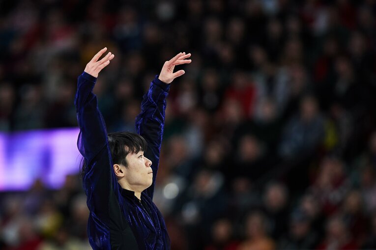 世界選手権でマリニンに次ぐ2位となった鍵山優真　©Getty Images