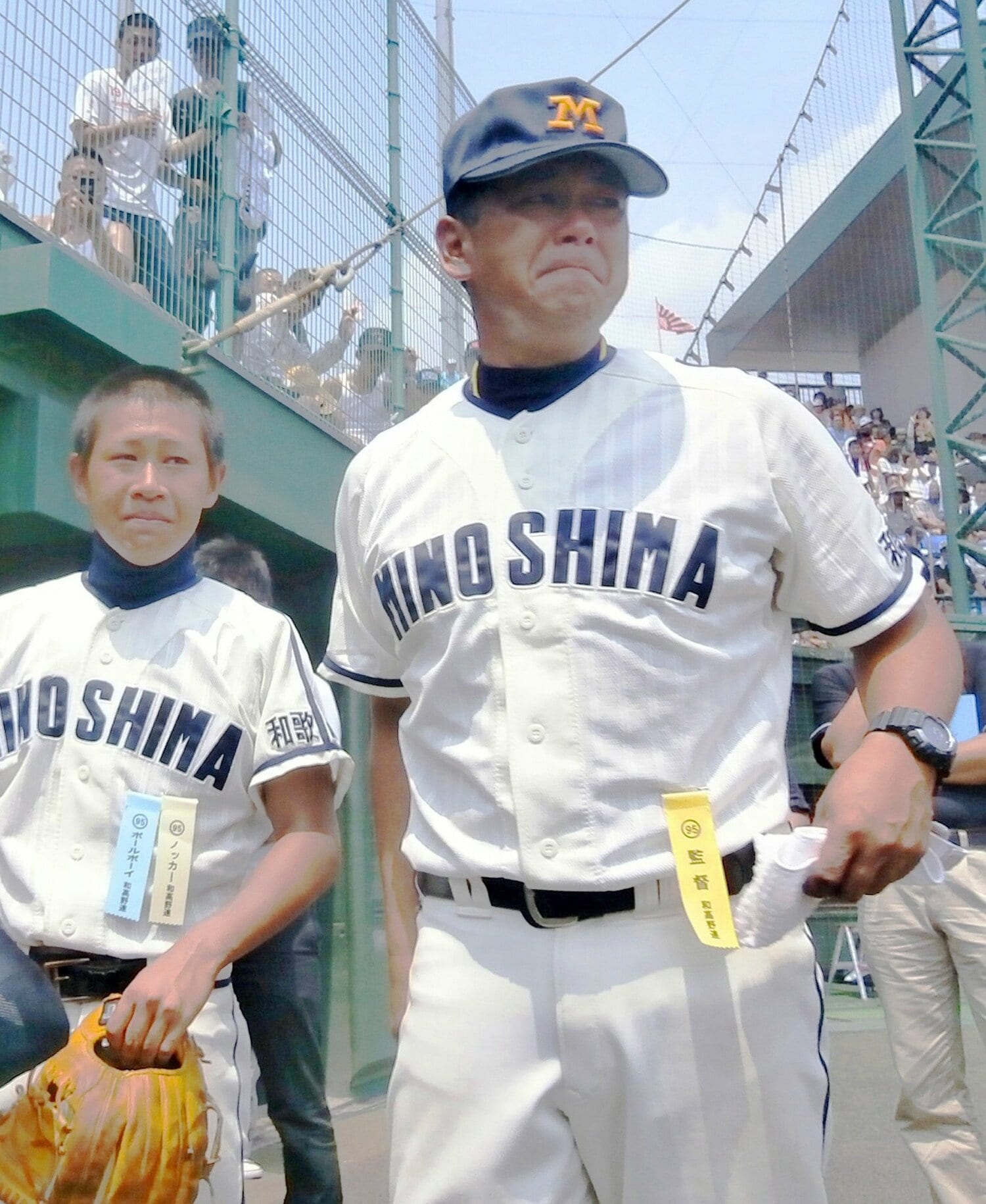 監督時代の尾藤強。2013年、甲子園出場を決めた際は涙も見せた ©JIJI PRESS