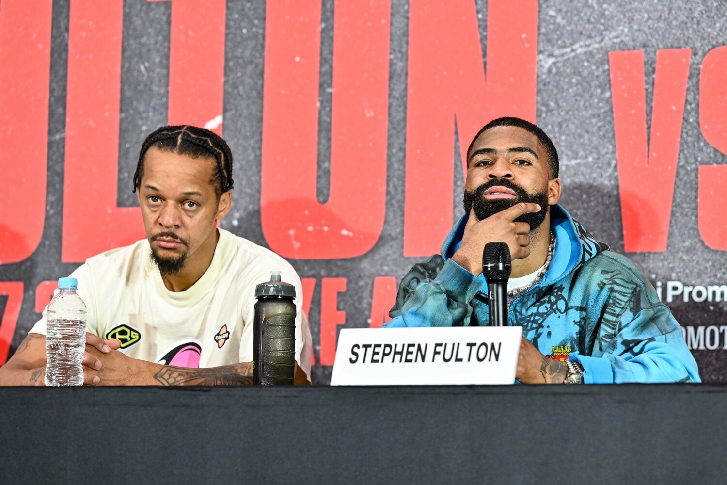 試合後の会見で井上尚弥を称えたフルトン（右）とラヒーム　©︎Hiroaki Yamaguchi