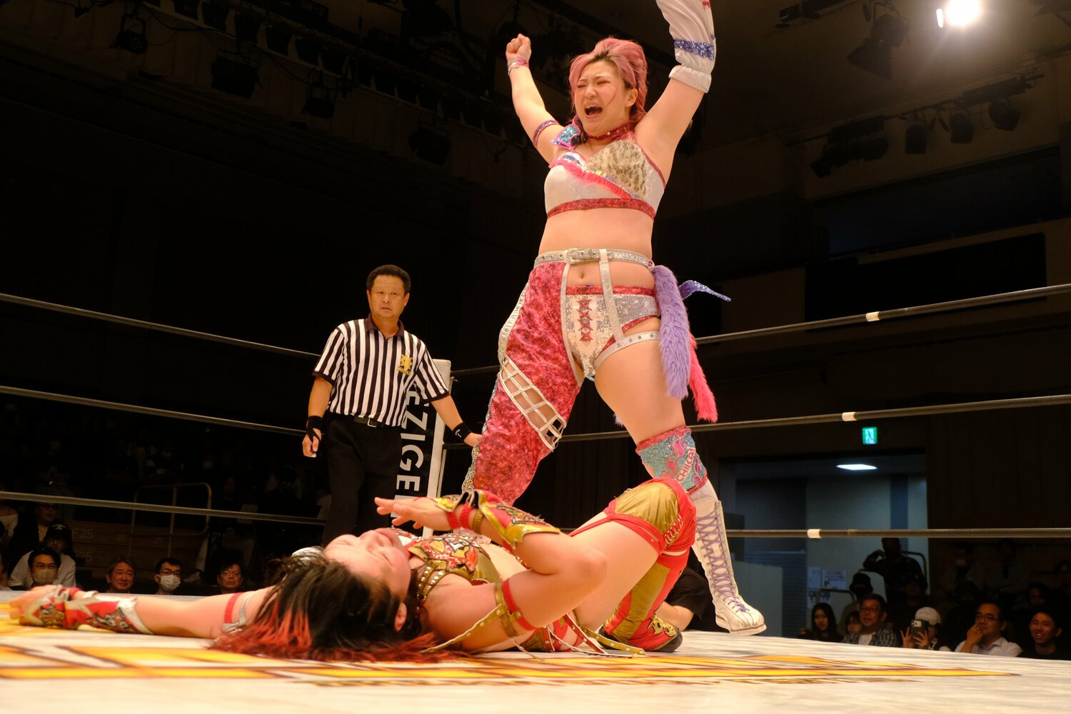 タッグを組むことも多かった後藤智香とは、所属ラスト後楽園大会での“全員がけ”で対戦