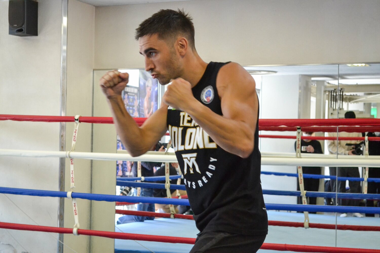 公開練習で汗を流すジェーソン・モロニー　©︎JIJI PRESS