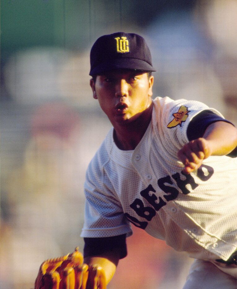 宇部商のエースとして準決勝まで投げ続けた田上　©︎Katsuro Okazawa/AFLO