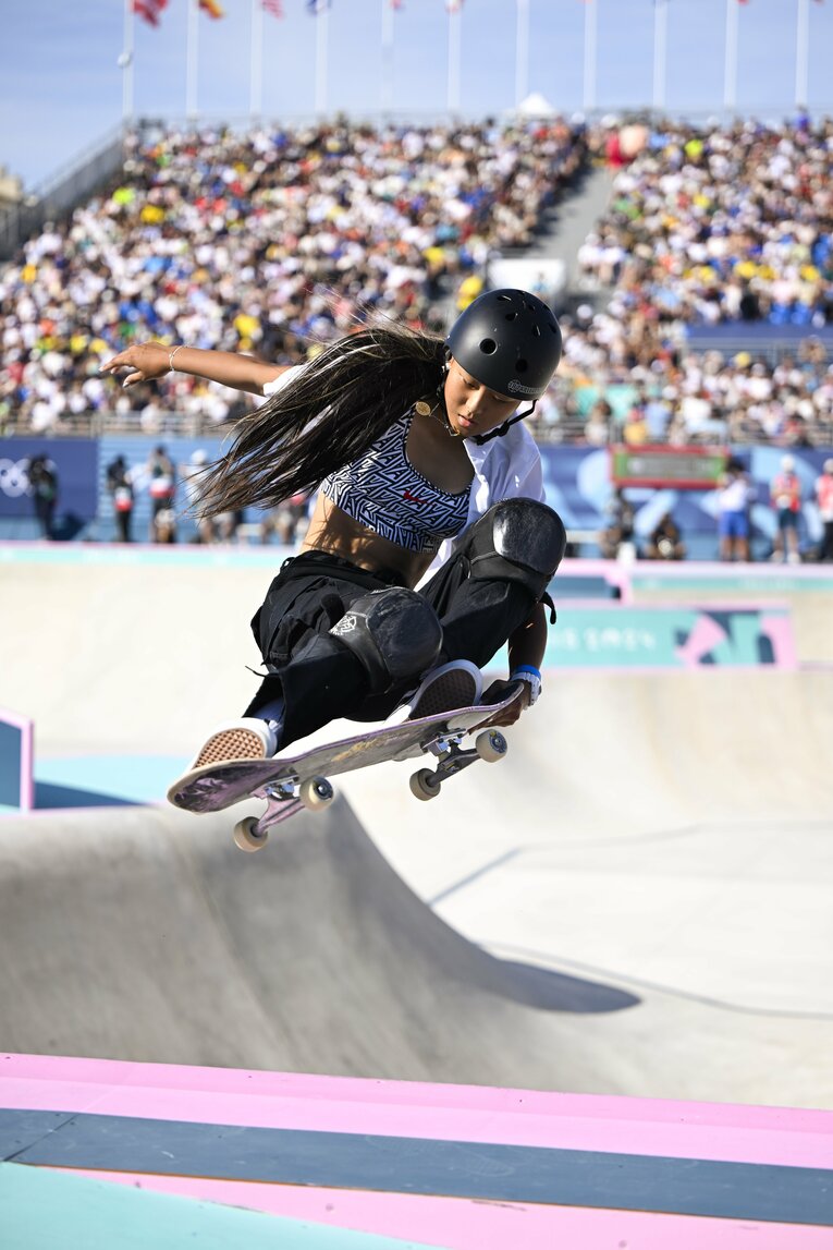 パリ五輪で2大会連続の銀メダルに輝いた開心那（15歳）は東京五輪後、身長が22センチも伸びた。現在は170cmの長身　©Asami Enomoto/JMPA