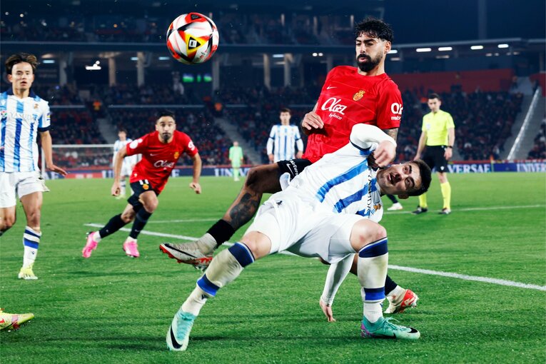 後半はソシエダが攻め立てたが、マジョルカも身体を張って守り切った　©Daisuke Nakashima