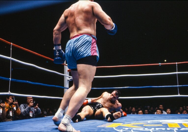 1995年5月、グランプリ準々決勝でスタン・ザ・マンにKO勝利　©Susumu Nagao