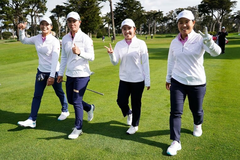 2023年国別対抗戦（左から渋野日向子、笹生優花、古江彩佳、畑岡奈紗）©︎Shizuka Minami