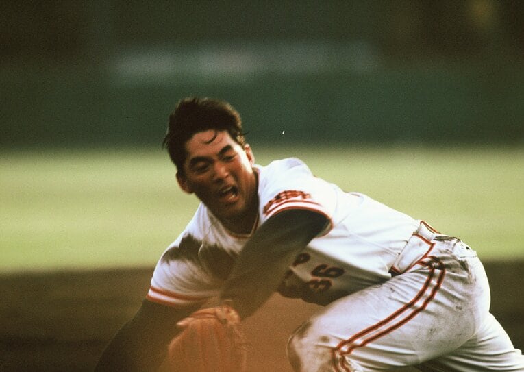 巨人時代に猛練習する一茂　©BUNGEISHUNJU